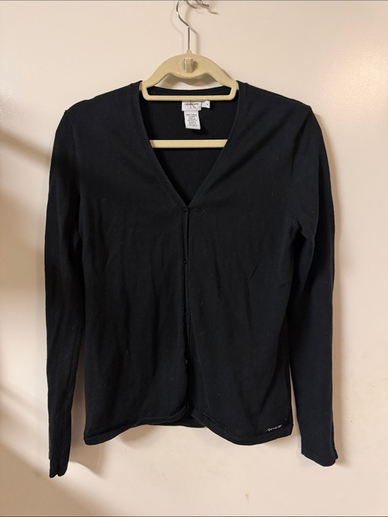 Calvin Klein Jeans Sweaters - Calvin Klein Women's Black V-Neck Button Cardigan Sweater